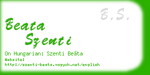 beata szenti business card